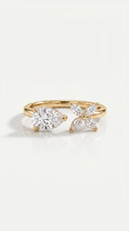 Levendi Toi & Moi - Pear Flower Engagement Ring — Levendi Jewellers