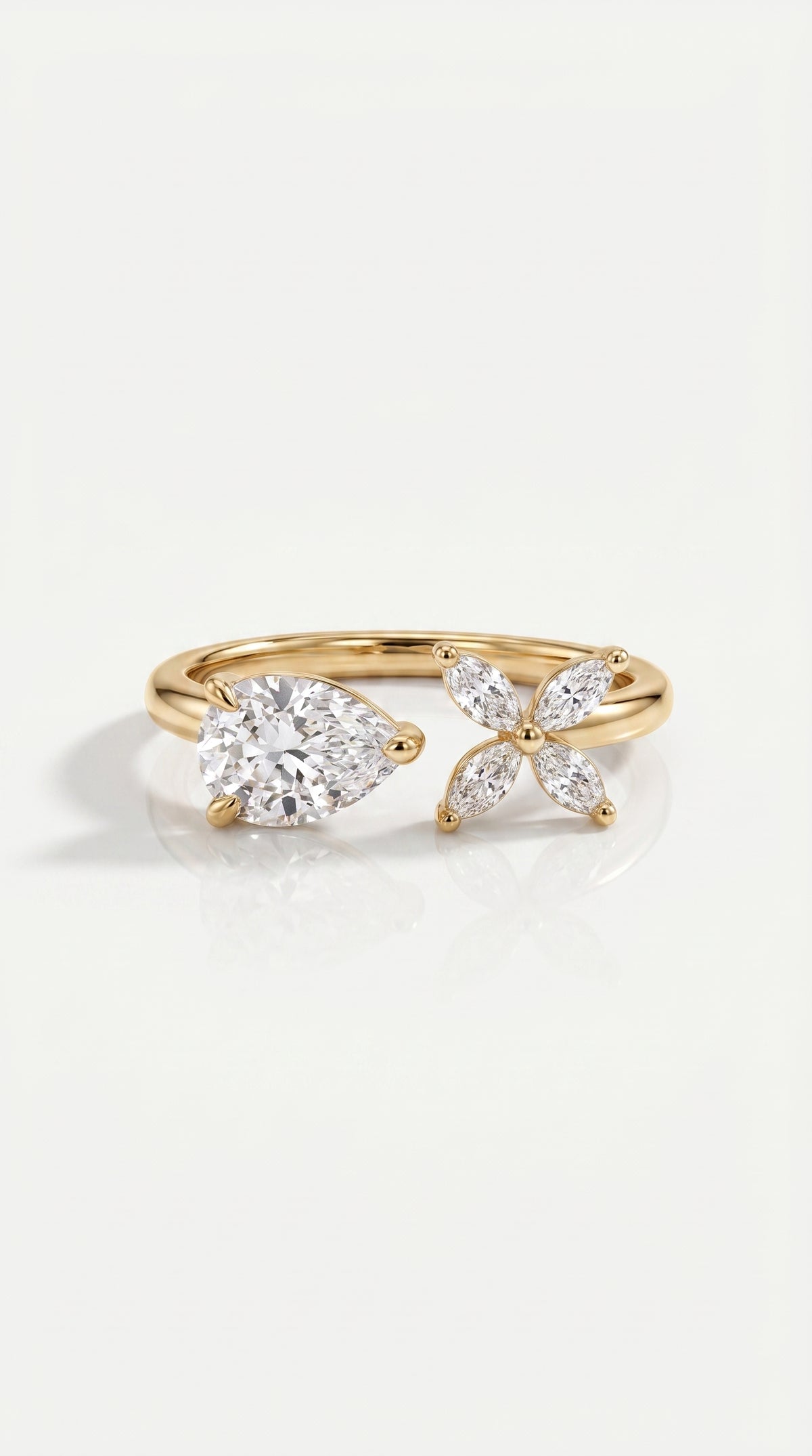 Levendi Toi & Moi - Pear Flower Engagement Ring — Levendi Jewellers