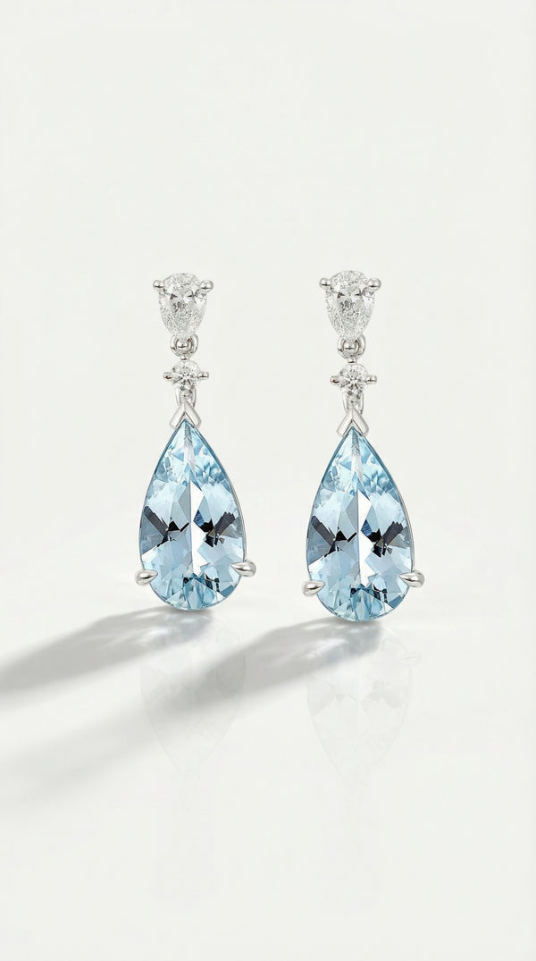 Aquamarine Drop Earrings — Levendi Jewellers