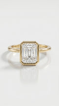 Levendi Wave of Love - Emerald Cut Bezel Engagement Ring