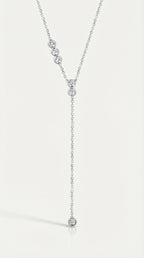 Pure Line - 6 Diamonds Tie Adjustable Necklace, view 2 — Levendi Jewellers
