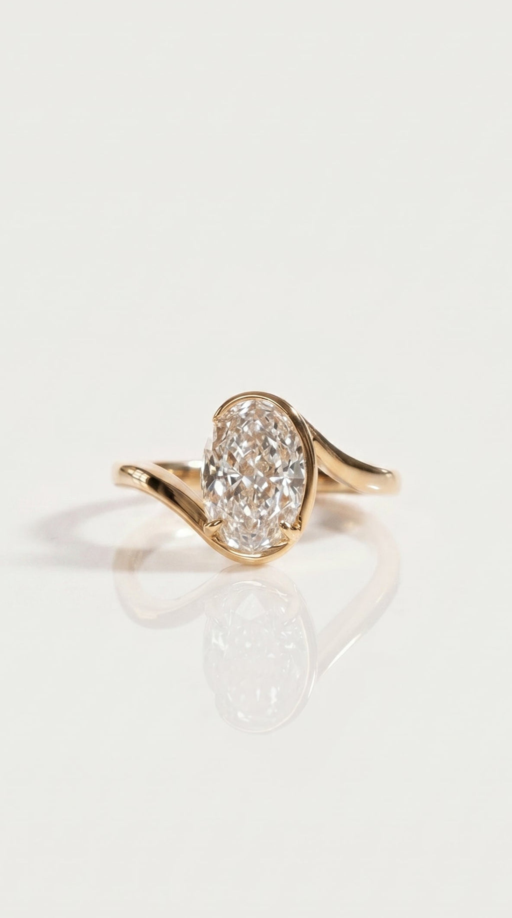 Levendi Wave of Love - Oval Cut Bezel Engagement Ring — Levendi Jewellers