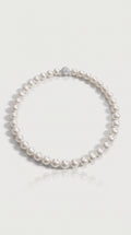 Australian South Sea White Pearl Strand Necklace Graduated 10-12 mm Diamond Pavee Clasp