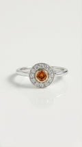 Champagne Diamond Halo Ring