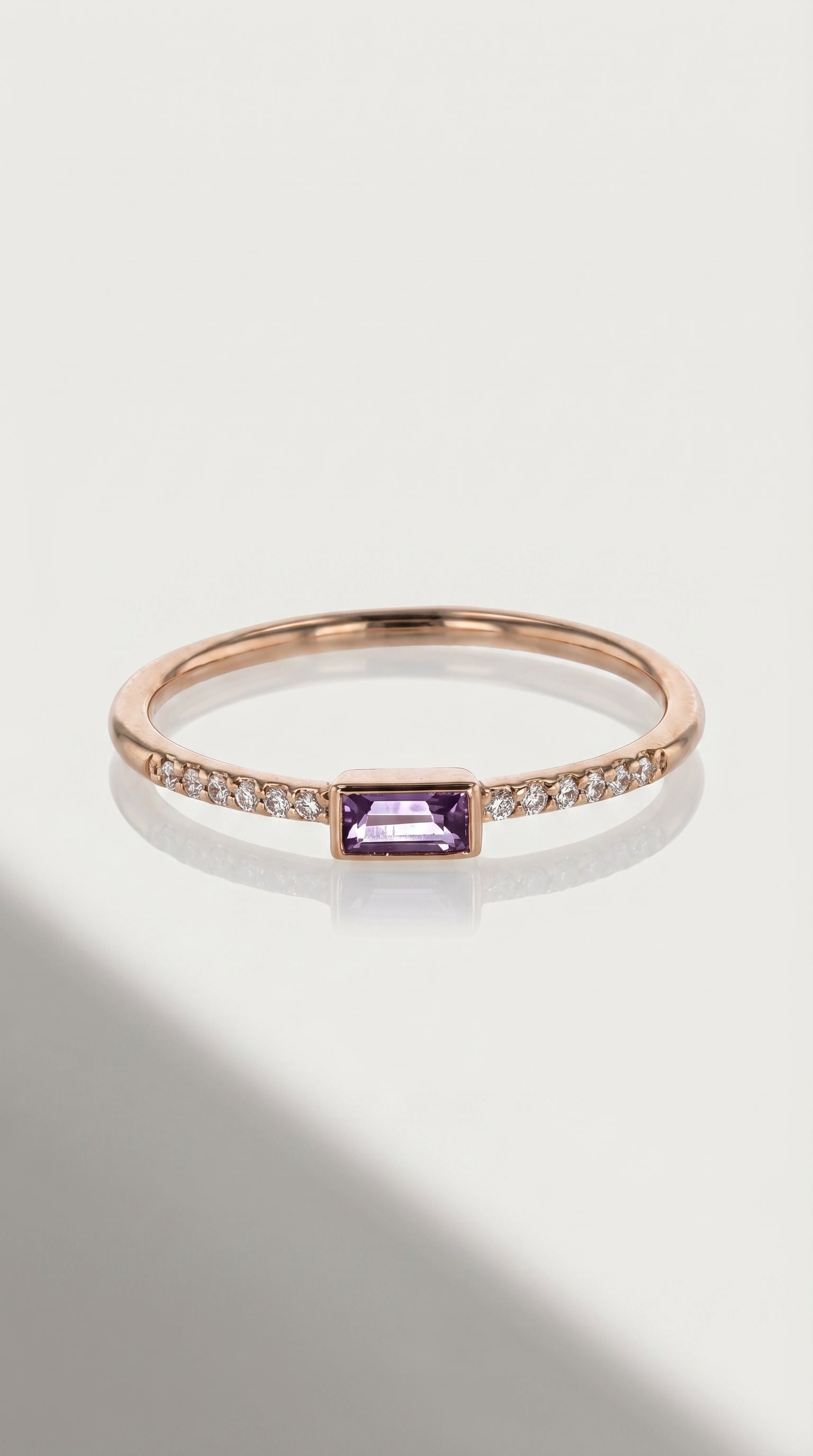 Rainbow Gemstone Lavender Amethyst Petite Ring