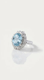 Aquamarine & Diamond Ring — Levendi Jewellers