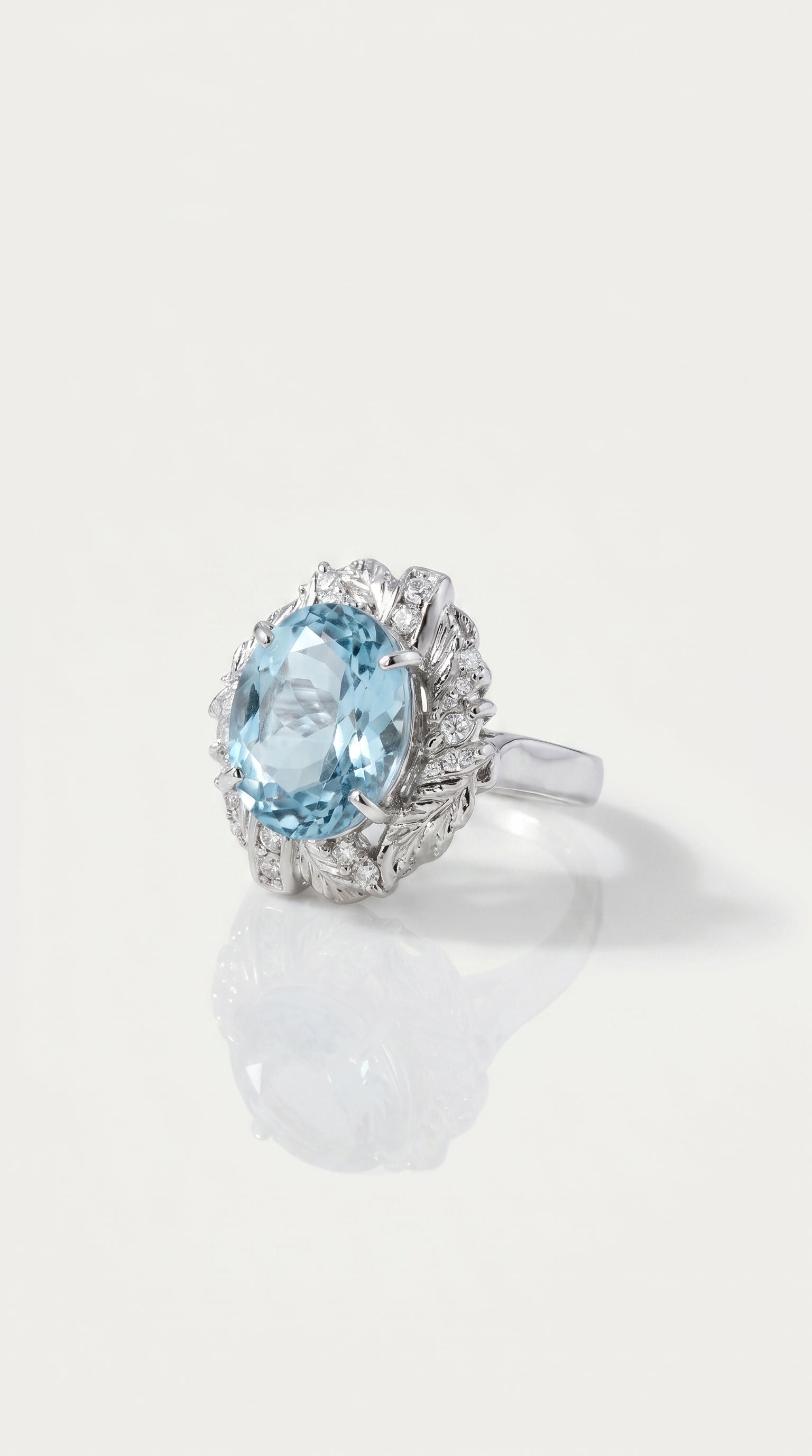Aquamarine & Diamond Ring