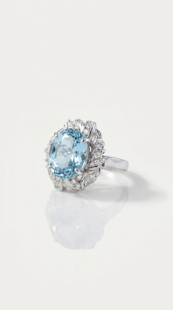 Aquamarine & Diamond Ring — Levendi Jewellers