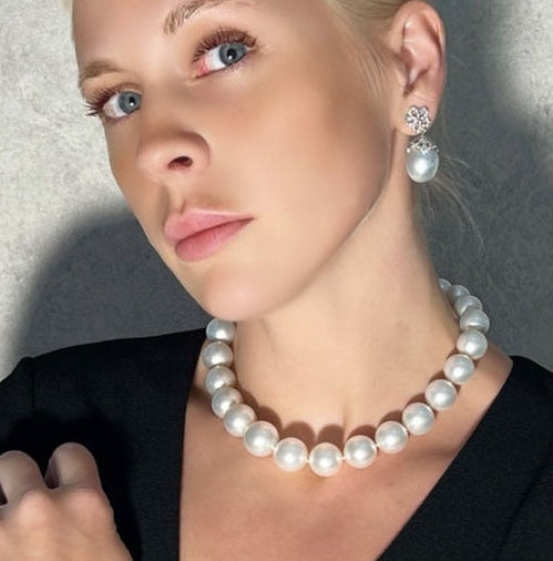 White Australian South Sea Pearls Necklace 15.5mm