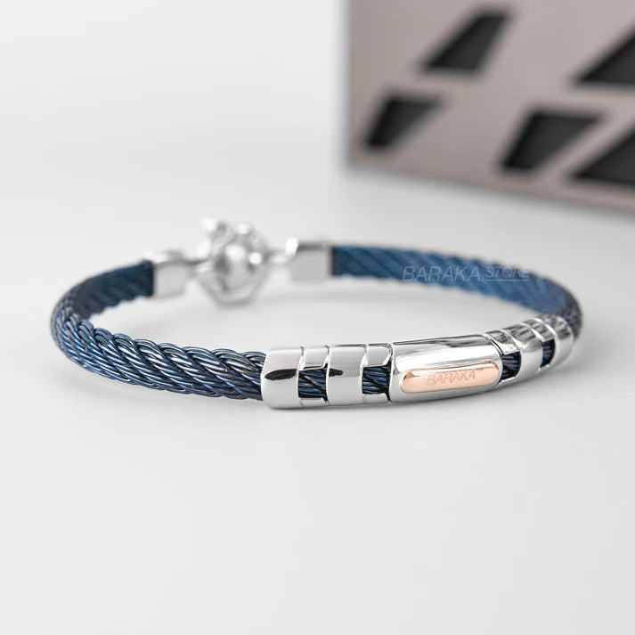 Baraka 316L Wide Rope Blue PVD Bracelet