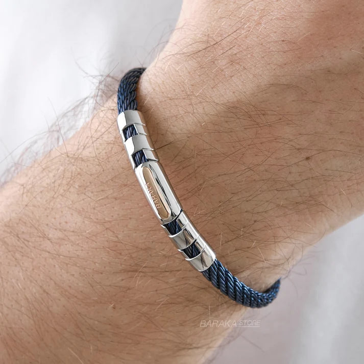 Baraka 316L Wide Rope Blue PVD Bracelet