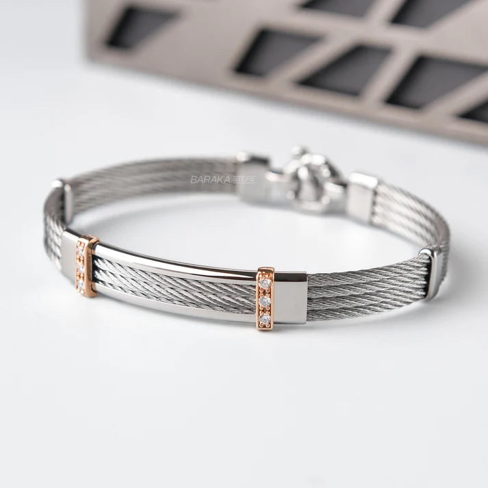 Baraka 316L Bracelet 4 Row & Diamonds