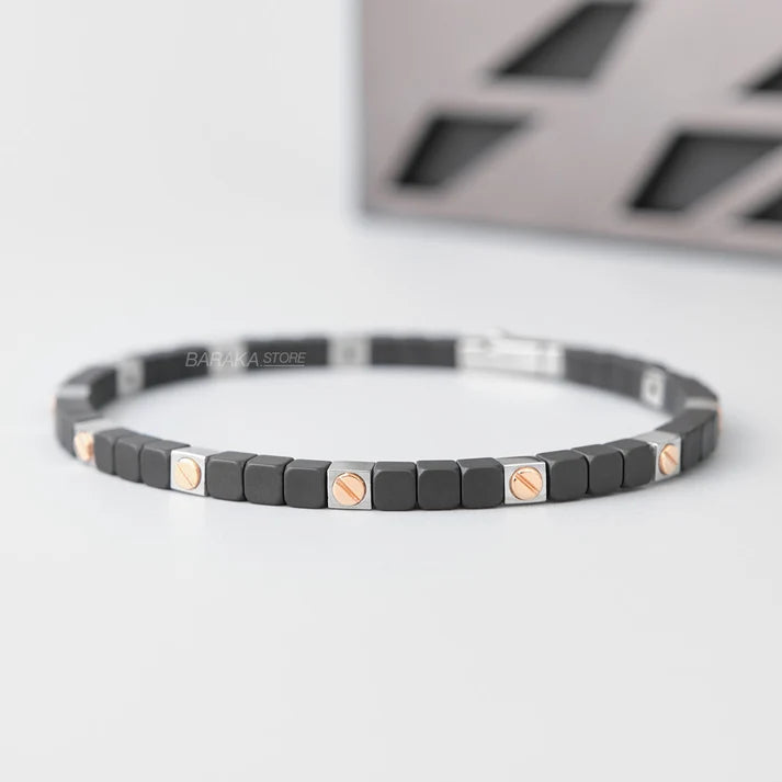 Baraka Cyborg Ceramic Rose Gold Screw Bracelet