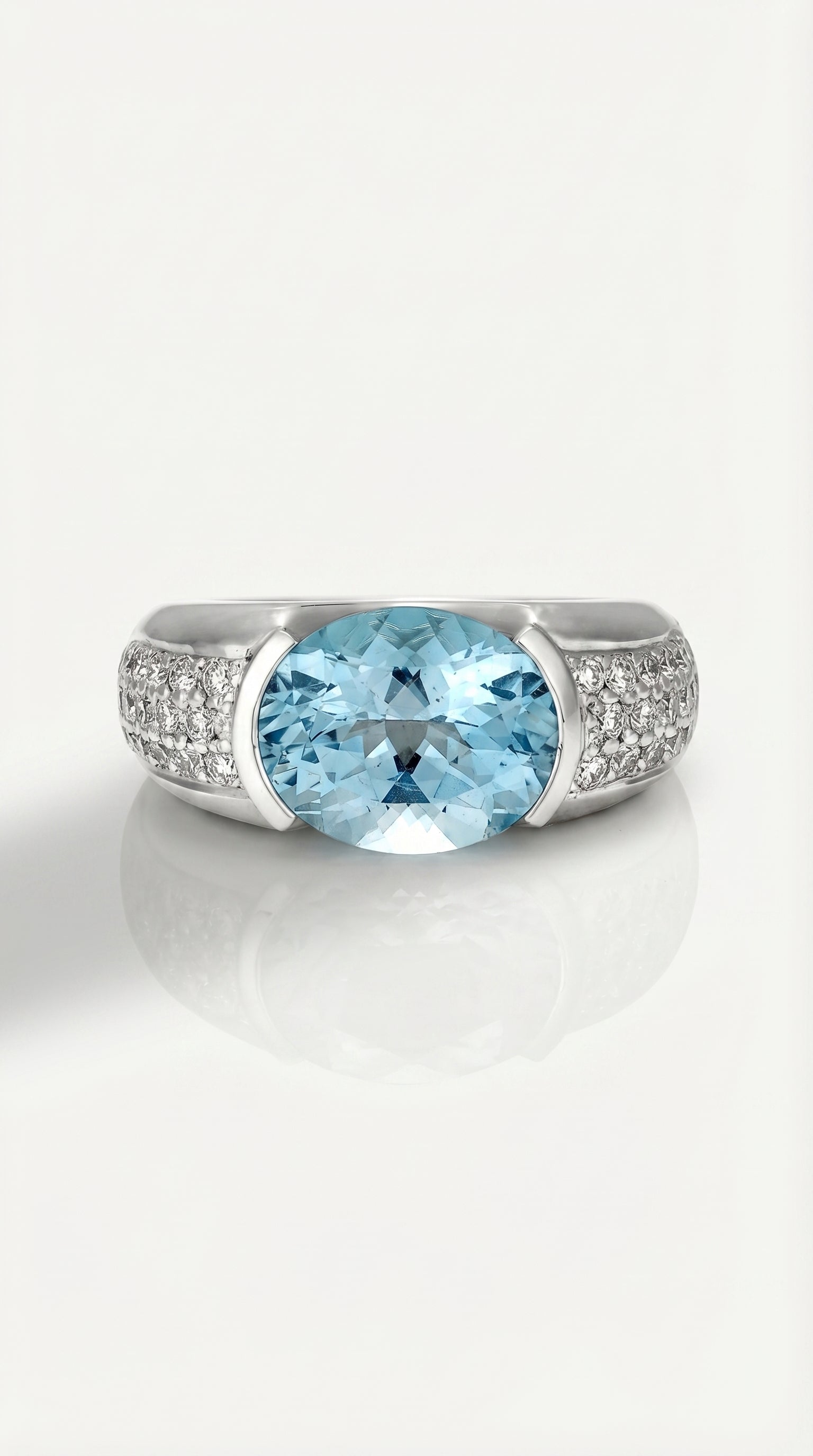 Aquamarine & Diamond Ring