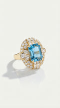 Sophia Levendi Collection  – Aquamarine & Diamonds Ring