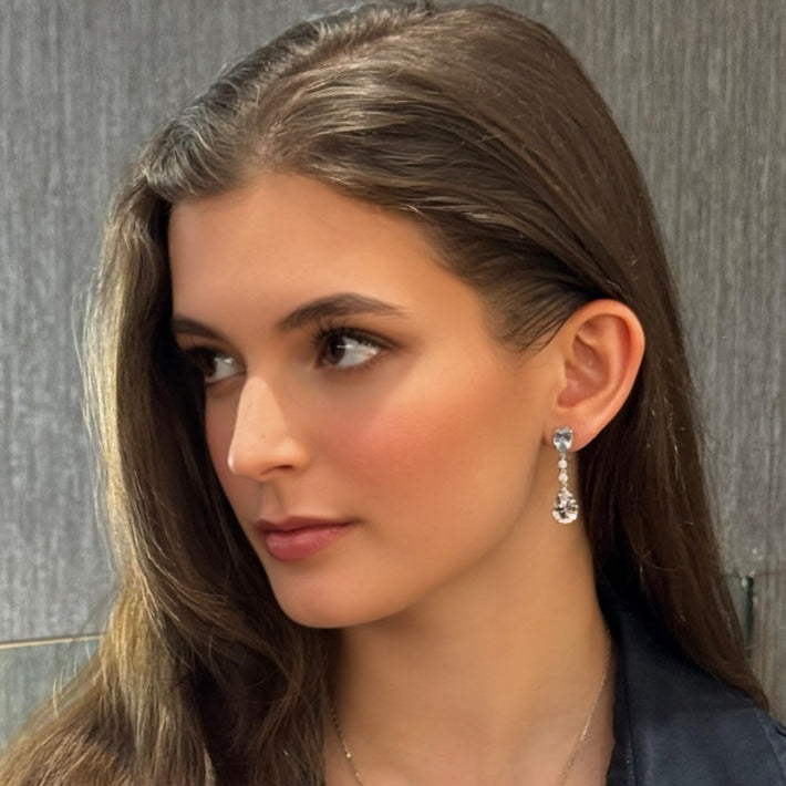 Sunset Over the Sea - Aquamarine & Morganite Drop Earrings