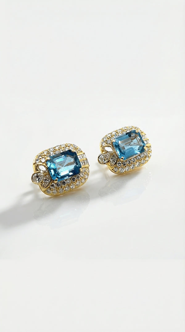 Sophia Levendi Collection – Aquamarine & Diamonds Earrings — Levendi Jewellers
