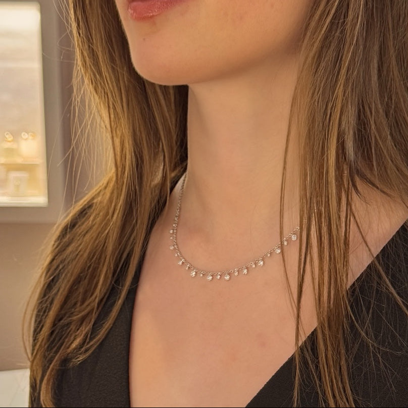 Certi line Droplet 26 Diamond Bezel Pendant