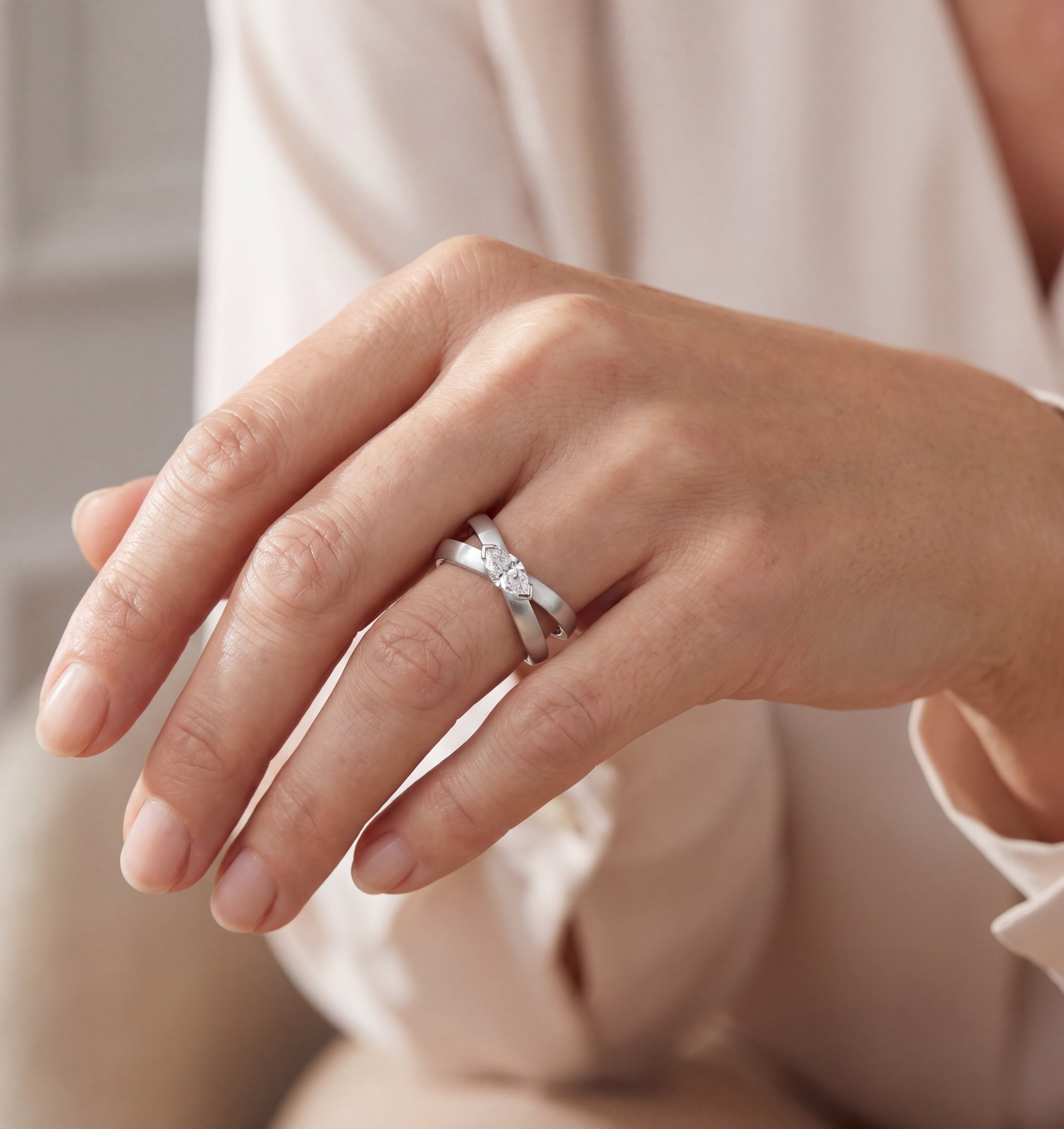 The Millennium - Marquise & Matt Finish Ring