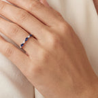 Wedding Band - White Gold Marquise Sapphire and Diamond., view 2 — Levendi Jewellers