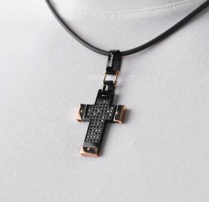 Baraka Prive Black Diamond & Rose Gold Cross