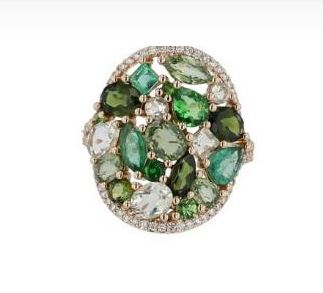 Mosaïque Éternelle Emeralds & Green Sapphires Ring