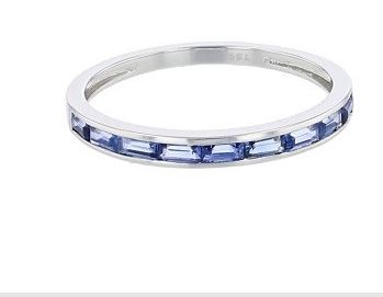 Baguette Channel Set Blue Sapphire Ring