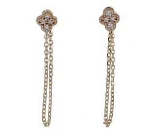 Arabesque Diamond Studs Chains Earrings