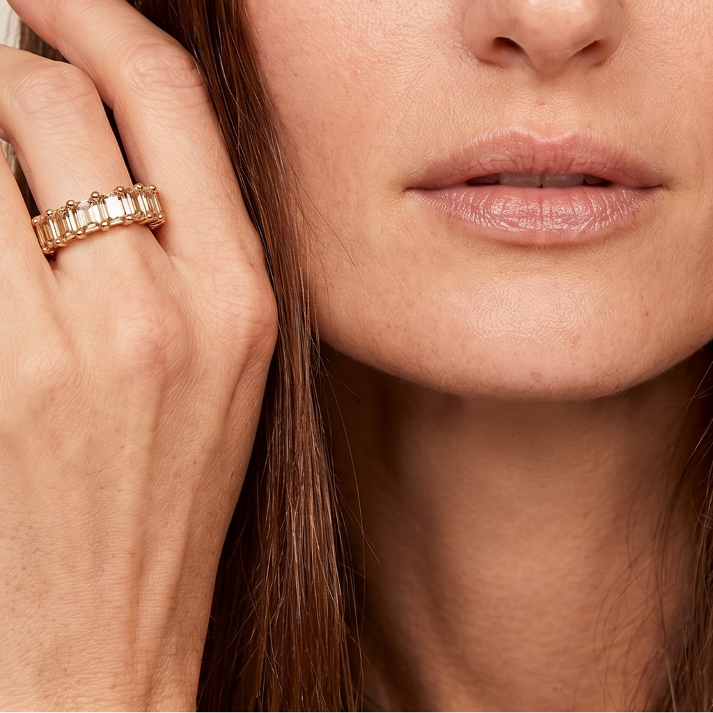 Champagne Diamond Eternity Ring, view 2 — Levendi Jewellers