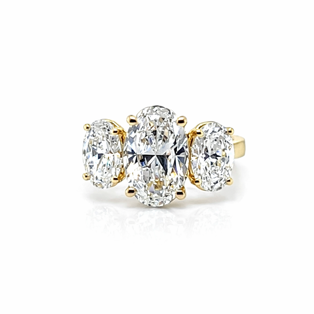 Levendi Classic Trilogy - Oval Diamond  5.00ct Engagement Ring