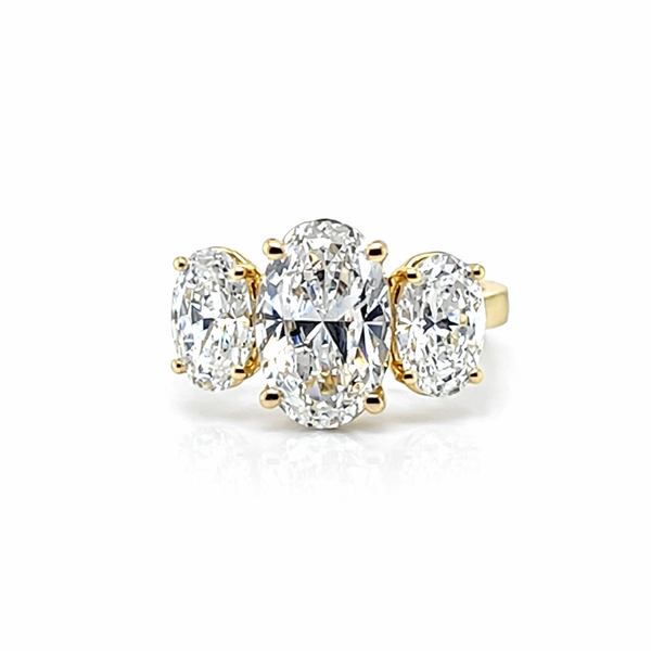 Levendi Classic Trilogy - Oval Diamond  5.00ct Engagement Ring