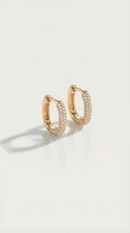 Levendi Essentials - Mini U shape Diamonds pavé Hoops — Levendi Jewellers