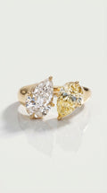 Levendi Toi & Moi - Pear Champagne Engagement Ring