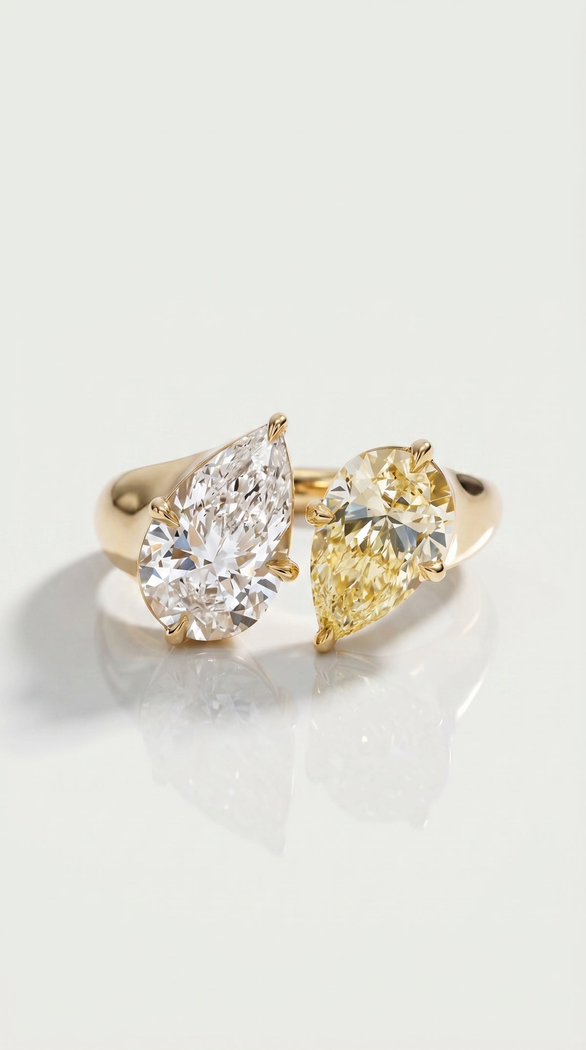 Levendi Toi & Moi - Pear Champagne Engagement Ring — Levendi Jewellers