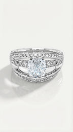 The Ellipse 3 Row Cushion Cut Diamond Ring — Levendi Jewellers