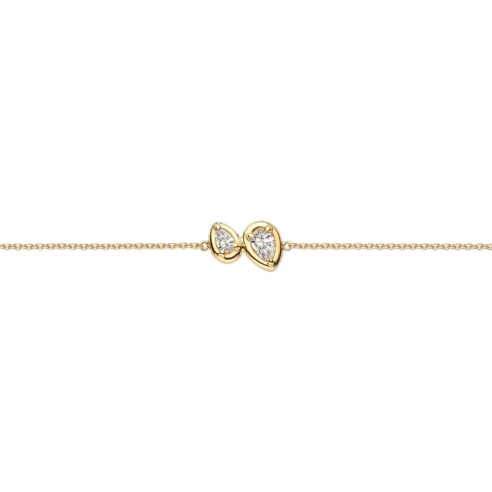 Fine Twin Pear Bezel Diamonds Bracelet