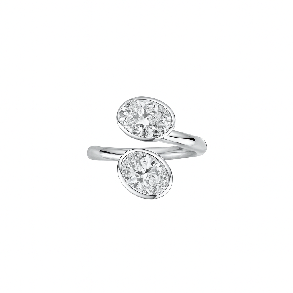 Wave of Love - Dual Oval Cut Engagement Ring