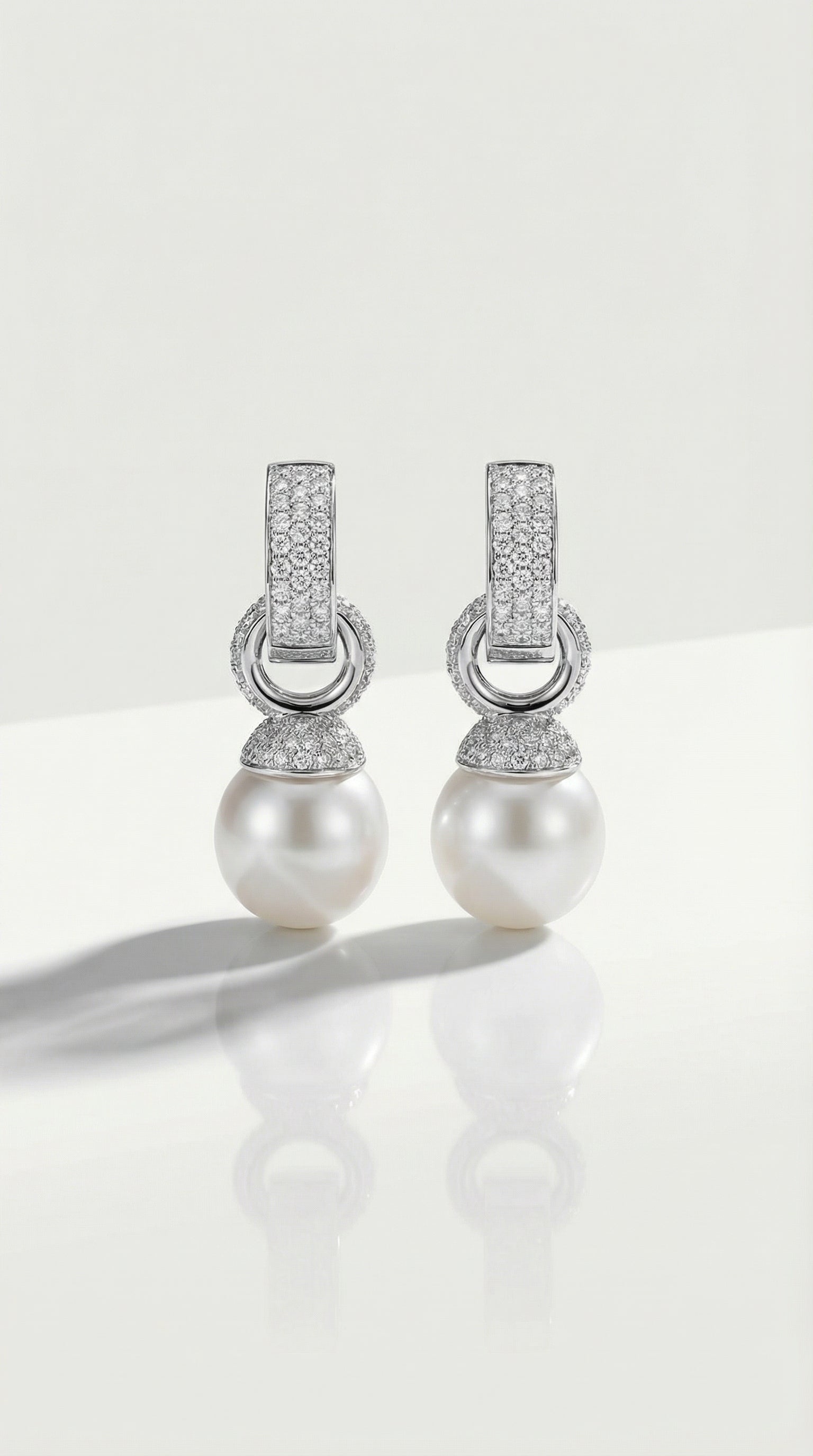 Australian South Sea Pearl Diamond Clip On Earrings