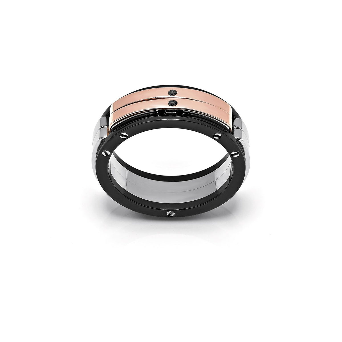 Baraka Freestyle Black Diamond & Rose Gold Ring — Levendi Jewellers