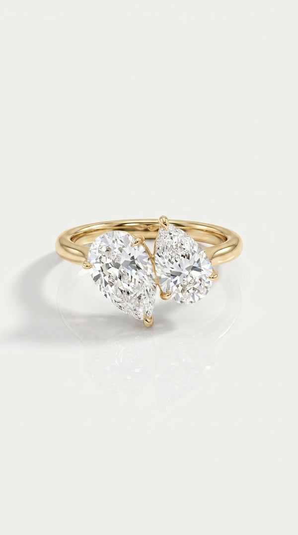 Levendi Toi & Moi - Pear cut Twins Engagement Ring — Levendi Jewellers