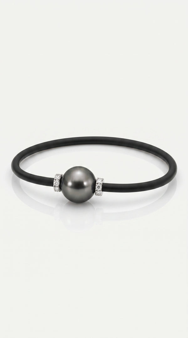 Tahitian Pearl & Diamond Rondelle Bracelet — Levendi Jewellers