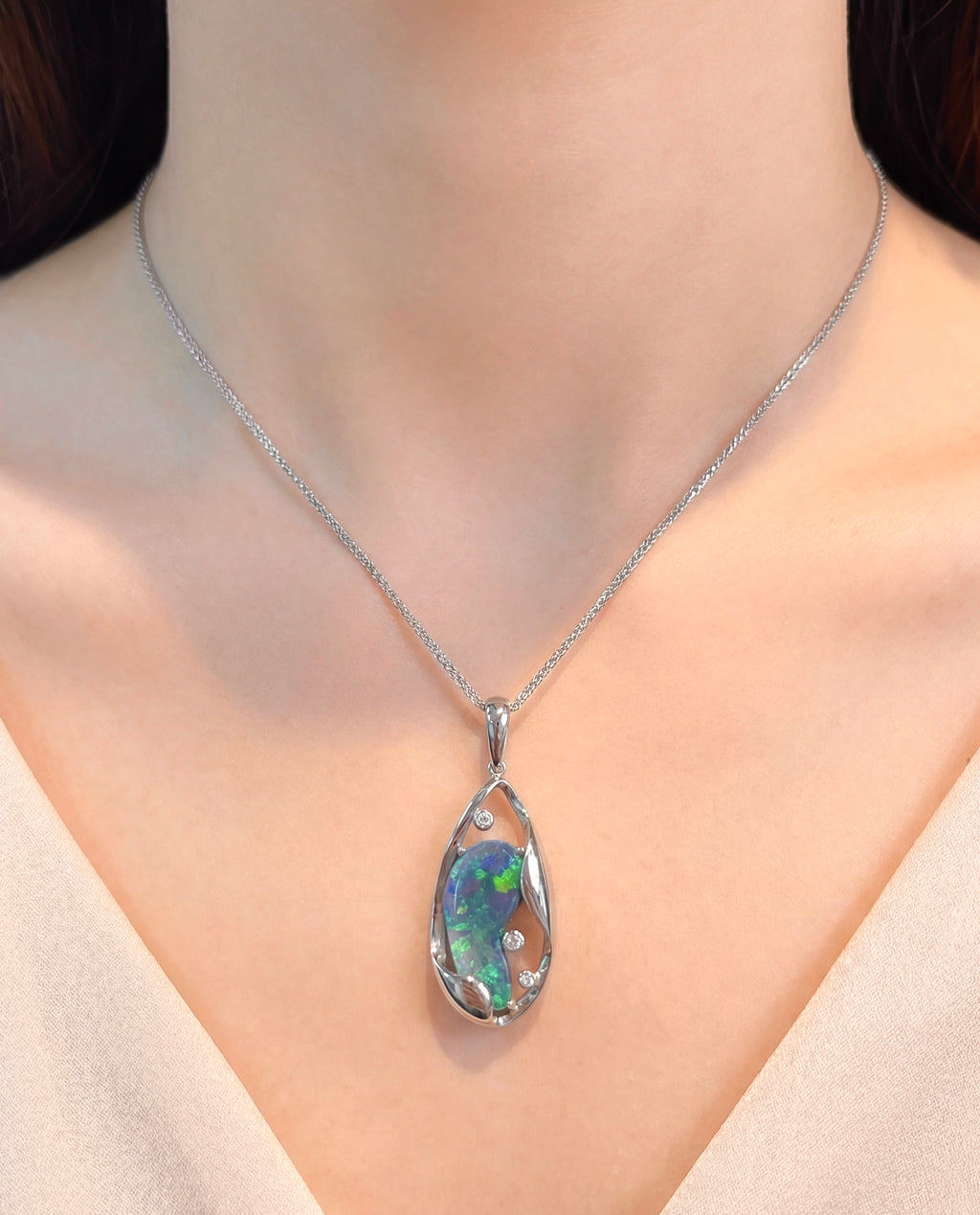 Australian Black Opal Pendant - 4.70ct, view 2 — Levendi Jewellers