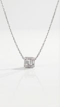 White Gold Diamond Baguette Pendant