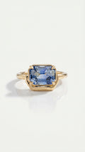 Levendi Wave of Love - Emerald Cut Sapphire Engagement Ring