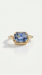 Levendi Wave of Love - Emerald Cut Sapphire Engagement Ring — Levendi Jewellers