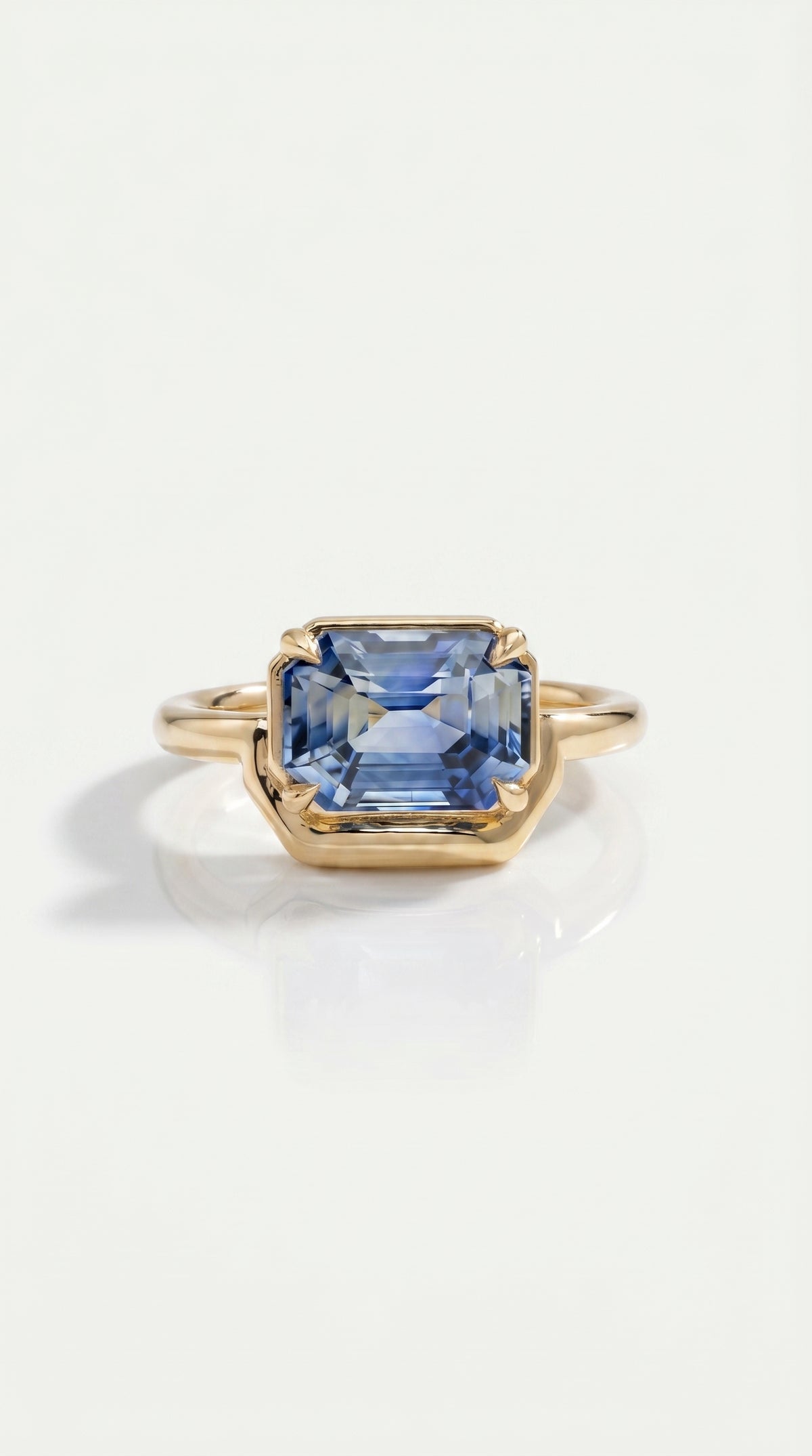 Levendi Wave of Love - Emerald Cut Sapphire Engagement Ring — Levendi Jewellers