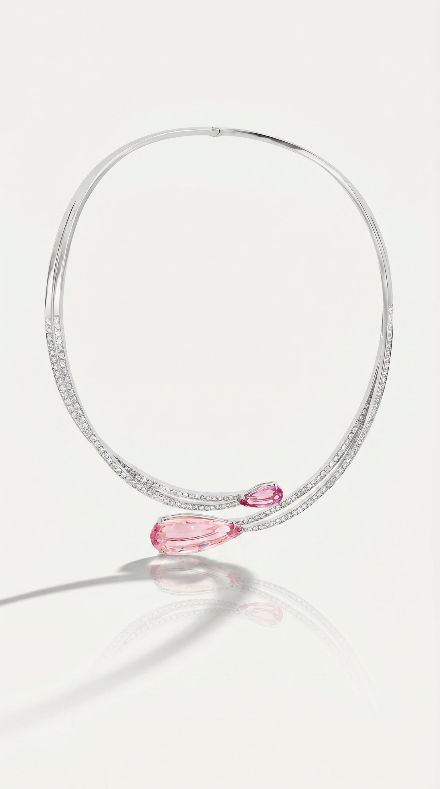 Morganite & Diamond Tennis Necklace