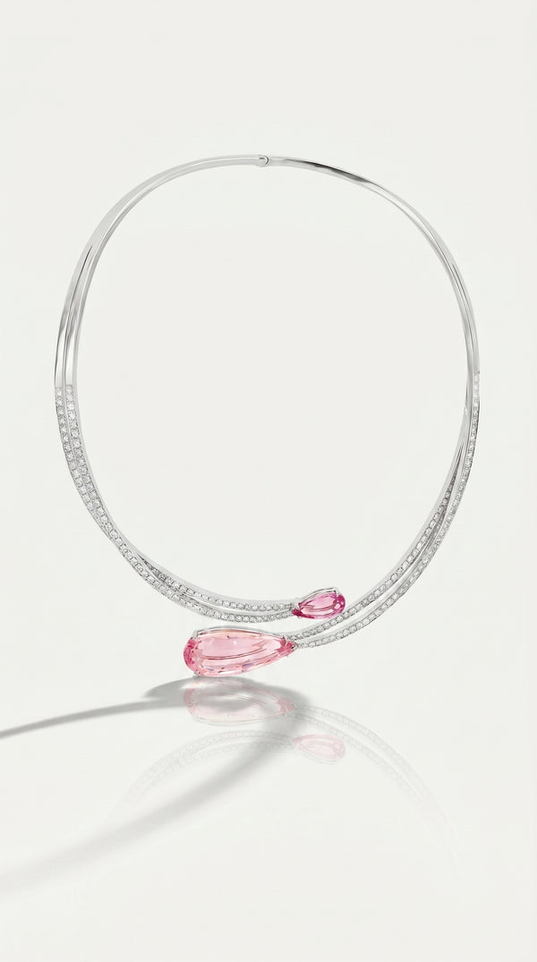 Morganite & Diamond Tennis Necklace — Levendi Jewellers