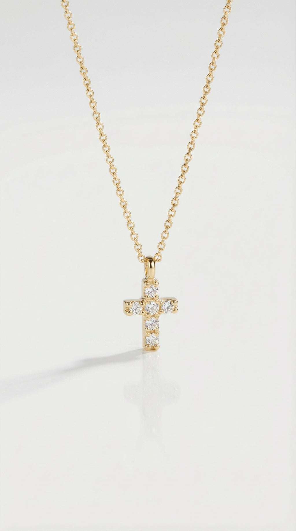 Thea - Mini Yellow Gold Diamonds Cross — Levendi Jewellers