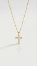 Thea - Mini Yellow Gold Diamonds Cross